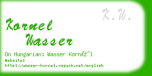 kornel wasser business card